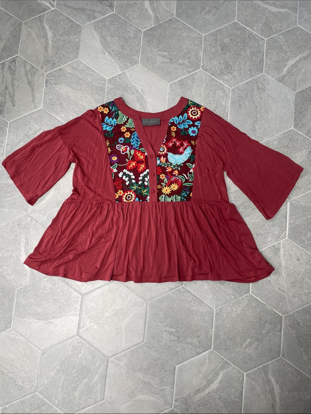 Sunday in Brooklyn Embroidered Boho Tunic Top | XL | Anthropologie